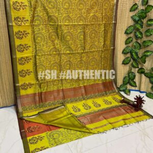 Maheshwari Half Half Hand Block Print Saree