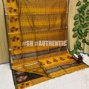 Maheshwari Half Half Hand Block Print Saree