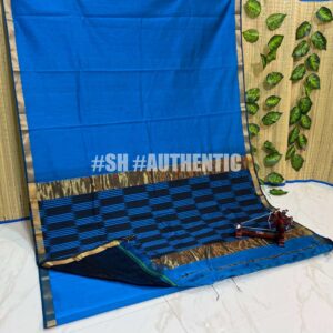 Maheshwari Handwoven Pallu Rewa Border Saree