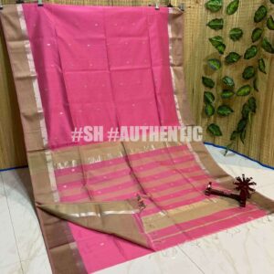 Maheshwari Silver Zari Buti Saree