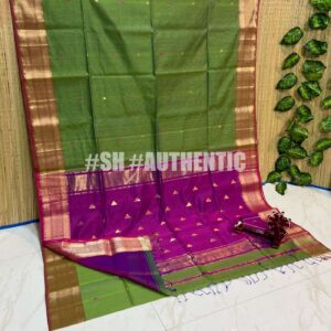 Maheshwari Triangle Buti Saree