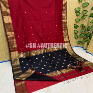 Maheshwari Triangle Buti Saree